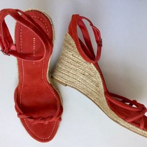 Banana Republic Red Coral Suede Espadrilles 10B